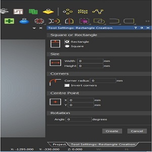 آموزش رسم وکتور rectangle در نرم افزار آرتکم artcam
